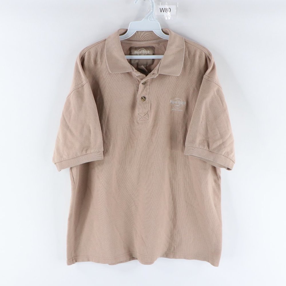Vintage Hard Rock Cafe New York Mens Large Faded Spell Out Polo